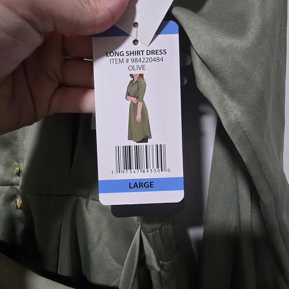 French Connection Sage Green Long Sleeve Dress - Picture 4 of 5